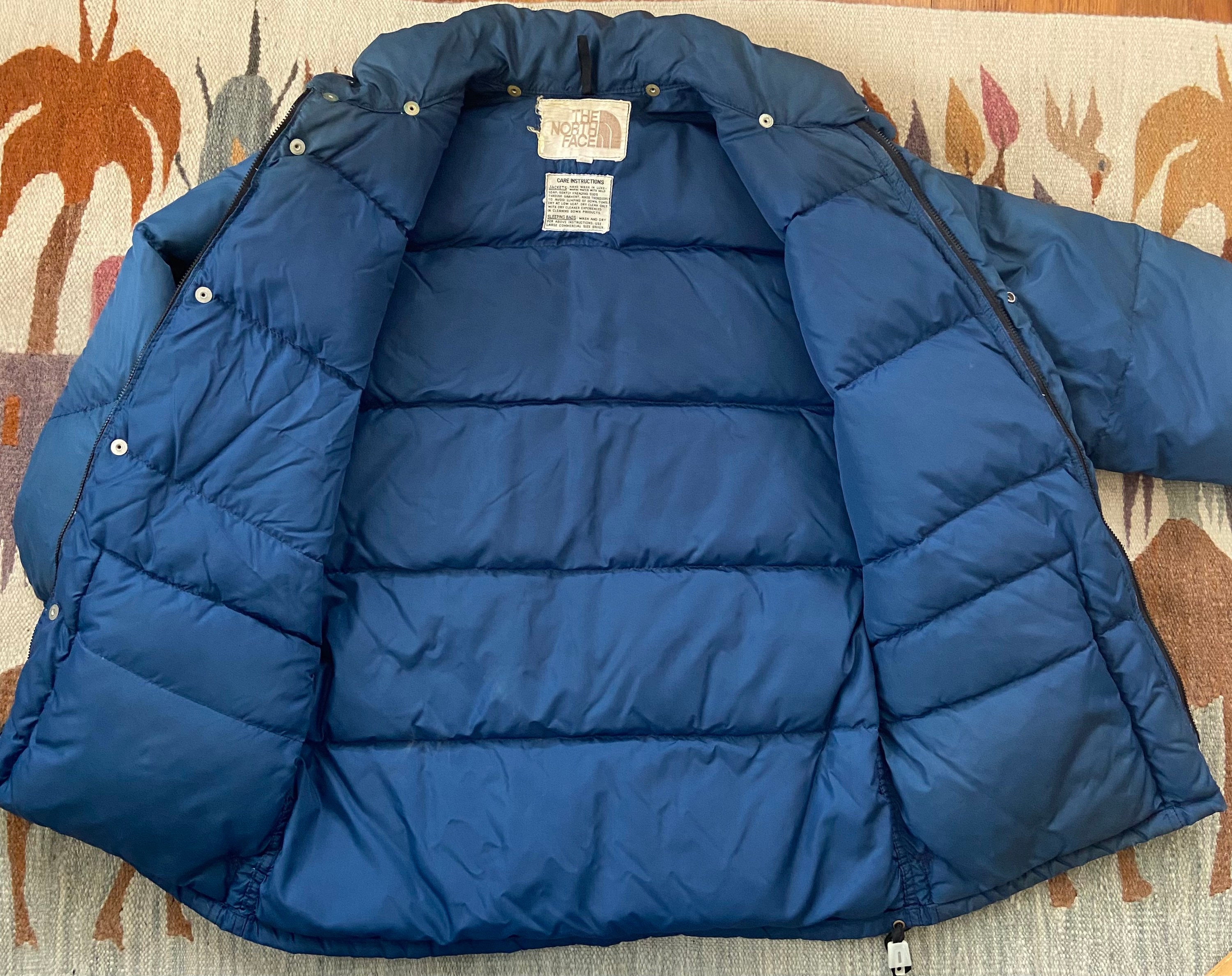 Vintage 1970s the North Face Brown Label Puffer Jacket Navy - Etsy