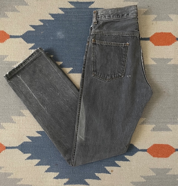 Vintage 60s 70s Faded Black/Gray Denim Jeans 30x30