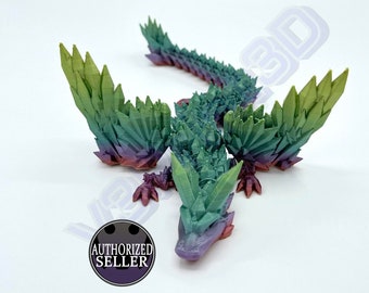 Flexible Articulated Crystal Wing Dragon Serpent | 3D Printed Fidget toy |as seen on tiktok | 30+ color options