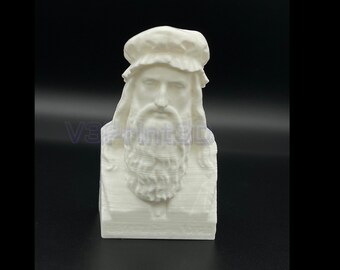 Leonardo da Vinci Bust,  History Statue, decoration for home, office, desk top.