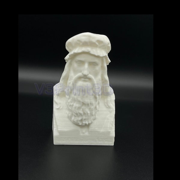 Leonardo da Vinci Bust,  History Statue, decoration for home, office, desk top.