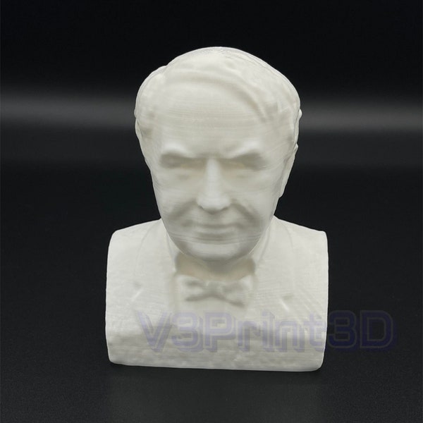 Thomas Edison Bust,  Statue decoration for home, office, desk top. 3D printed Statues