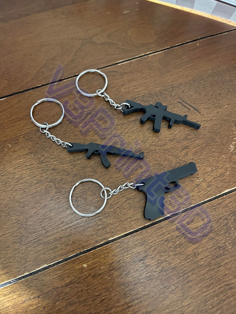 Gun Keychain 3D Printed - Etsy