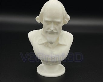 Busto de William Shakespeare, decoración de la estatua de Shakespeare para el hogar, oficina, escritorio, impreso en 3D