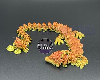Flexible Articulated Orchid Dragon. Dragon Desk and home decor, Dragon toy, Dragon Fidget Toy, 3D printed