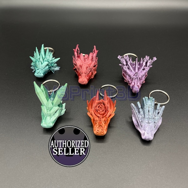 Dragon Head keychain, Articulated Dragon head keychain. Dragon Desk and home decor, Dragon toy, Dragon Fidget Toy, 3D printed