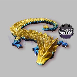 Dragón de cristal articulado y flexible. Decoración de escritorio y hogar con forma de dragón, juguete de dragón, juguete antiestrés con forma de dragón, impreso en 3D.