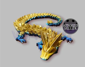 Flexible Articulated Crystal Dragon. Dragon Desk and home decor, Dragon toy, Dragon Fidget Toy, 3D printed