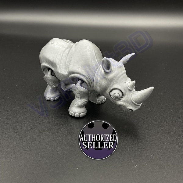 Flexible Articulated Rhinoceros | 3D printed | 30+ colors