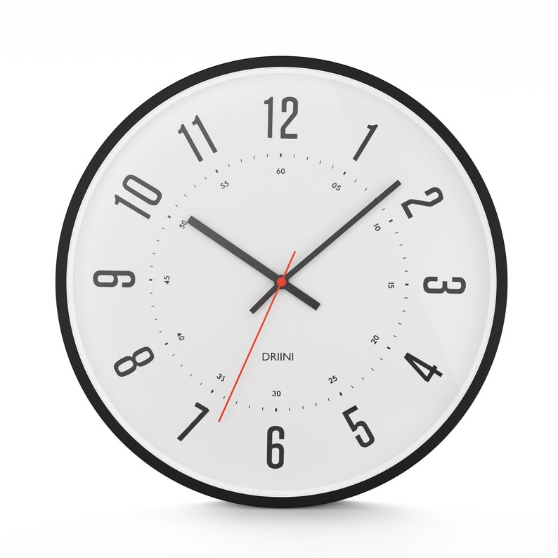 Driini Modern Mid Century Analog Wall Clock 12 Etsy