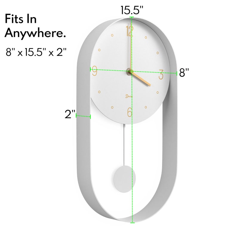 Driini Modern Pendulum Wall Clock Decorative and Unique Etsy