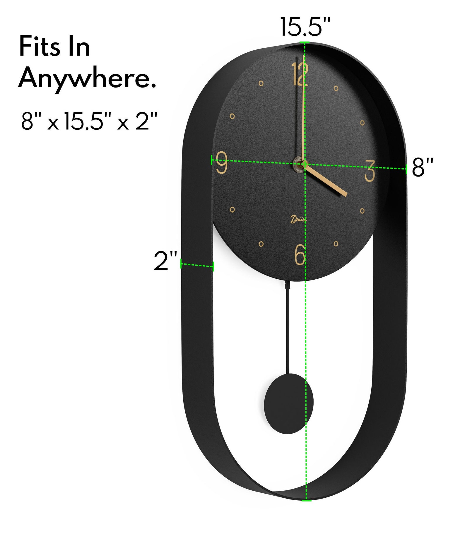 Driini Modern Pendulum Wall Clock Decorative and Unique Etsy