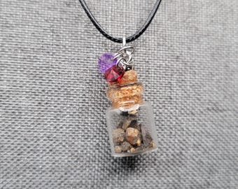 We Shine Together, Like the Moon and Stars Pallasite Meteorite Bottle Necklace