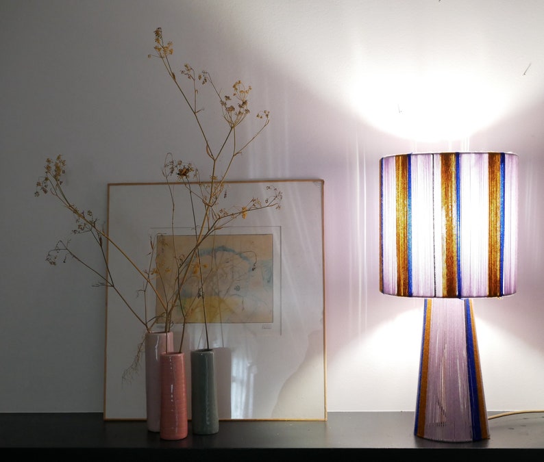 Thelma model table lamp hand-woven lamps Single woven yarn shade woven suspension woven table lamp image 7