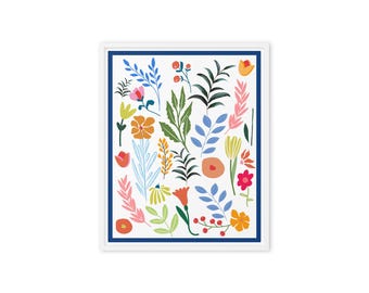 Floral Designed Art Framed canvas