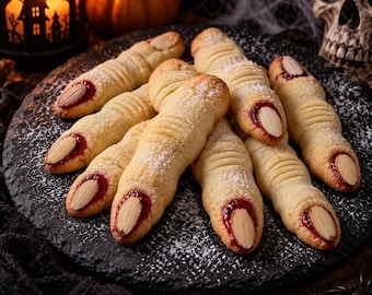 Witch's Finger Cookies Recipe Card: Spooky, Easy Halloween Treat (Instant Download)
