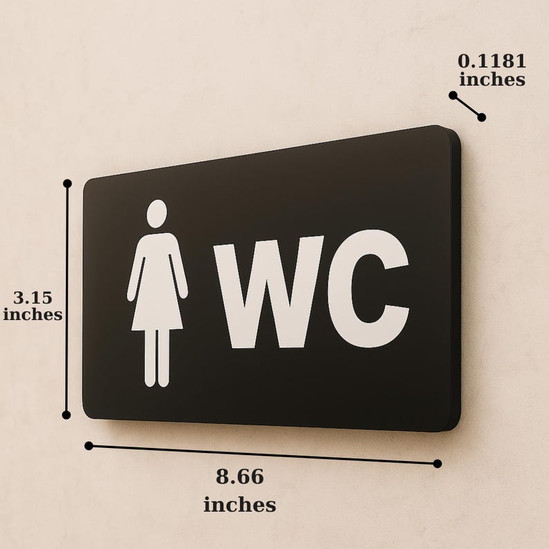 Universal Wc Sign Modern Black Acrylic Restroom Sign – Unisex, Accessible WC Door Sign - Etsy
