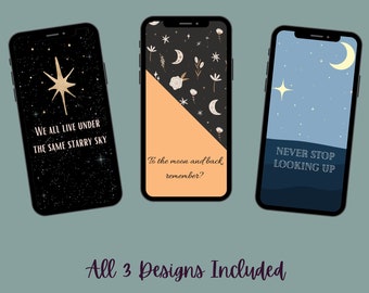 Inspirational Phone Background - Phone Wallpaper - Moon Wallpaper - Phone Wallpaper for Teachers - Lockscreen - iPhone - Quotes - Sky
