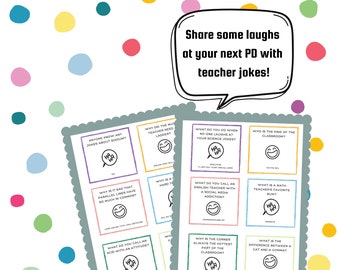 Teacher Jokes - PD Opener - Professional Learning - Fun Team Meeting - Icebreaker for Teachers - School PD