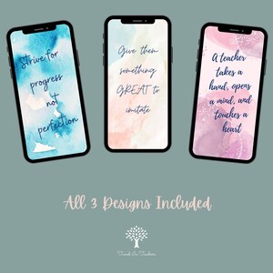 Inspirational Phone Background - Phone Wallpaper - Watercolor Wallpaper - Phone Wallpaper for Teachers - Lockscreen - iPhone - Quotes