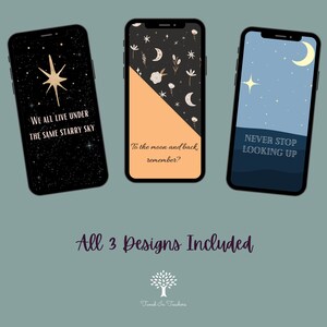 Inspirational Phone Background - Phone Wallpaper - Moon Wallpaper - Phone Wallpaper for Teachers - Lockscreen - iPhone - Quotes - Sky