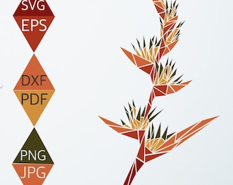 Heliconia Flower SVG: Tropical Hawaiian Art (Digital Download)