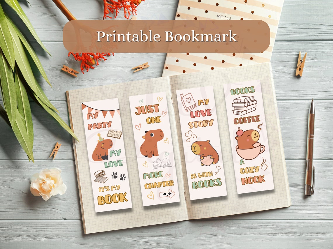 Capybara 3D Lenticular Bookmark - Licensed Artwork With Colorful Tassel