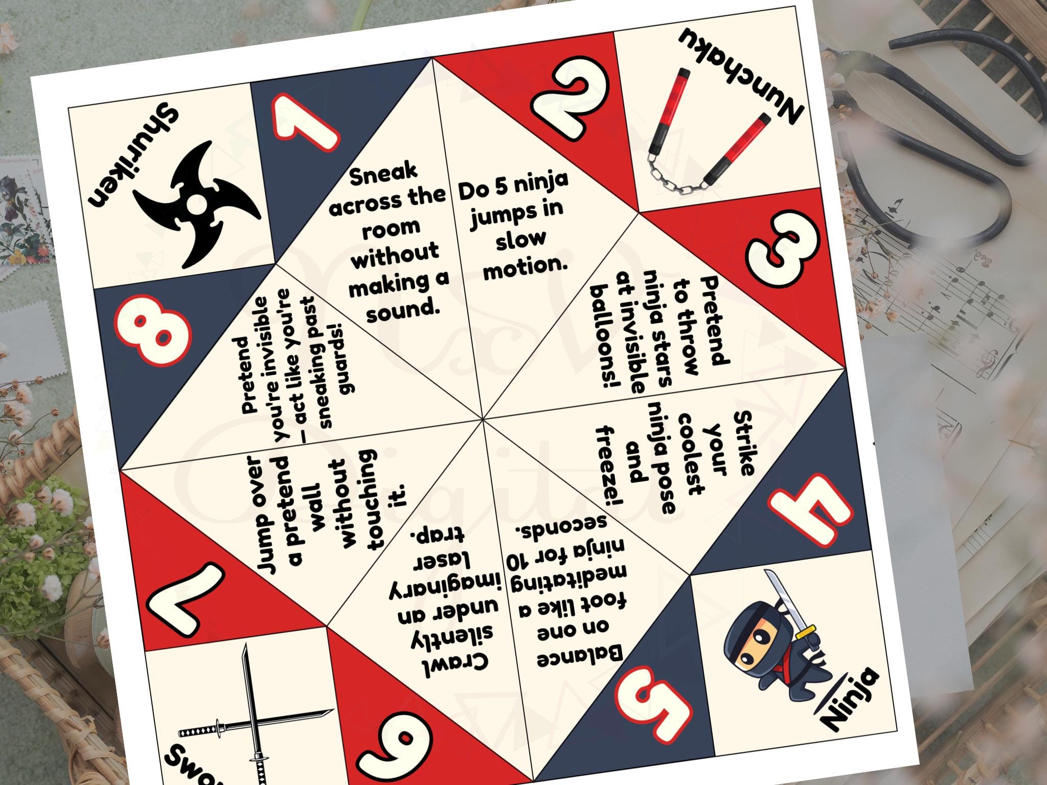 22 Ninja Crafts for Kids to Make at Home 8 Ninja Cootie Catcher Printable Game: Kids Party Activity (PDF…