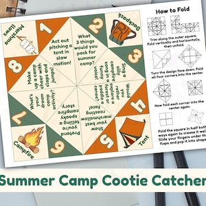 Caça-cooties para acampamento de verão | Jogo quebra-gelo para imprimir para crianças | Atividade de acampamento | Artesanato divertido para fogueira | Presente faça você mesmo para crianças com download instantâneo
