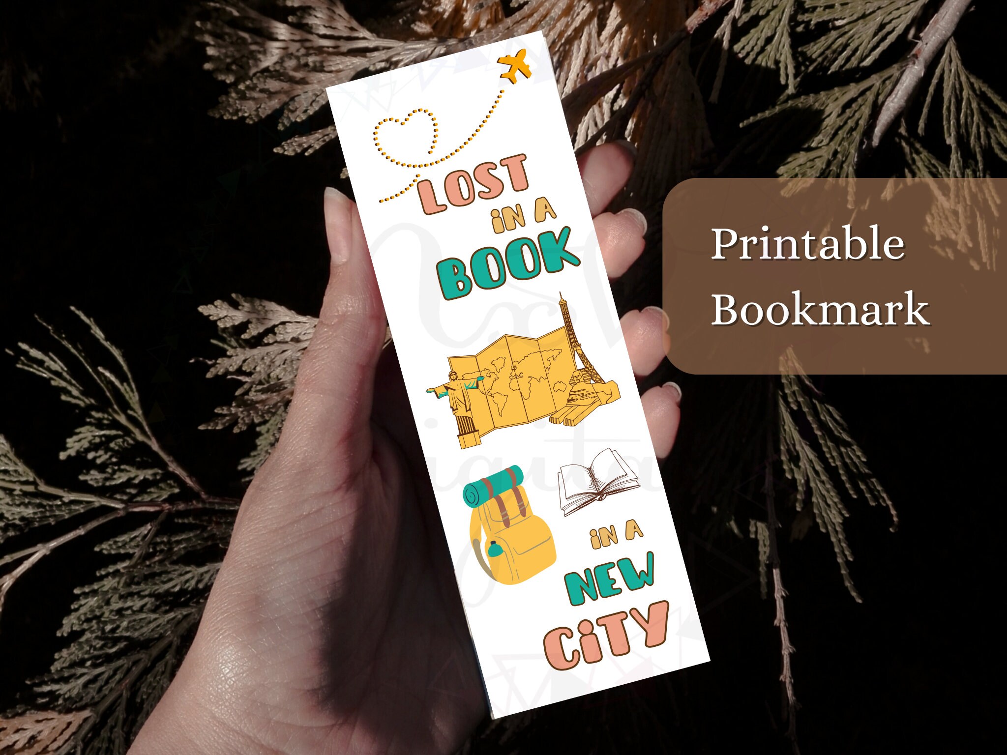 Printable Bookmark Traveler, Set of 4 Downloadable Bookmarks, Cute ...