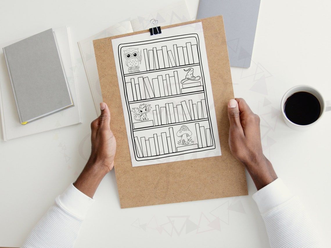 Fantasy Printable Bookshelf Bookmarks, Reading Tracker, Coloring ...