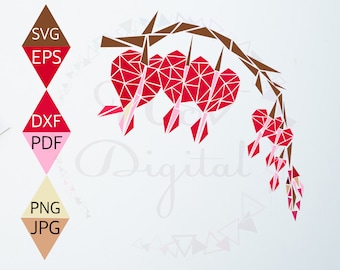 Bleeding Heart Flower SVG: Floral Heart Cut File (Digital Download)