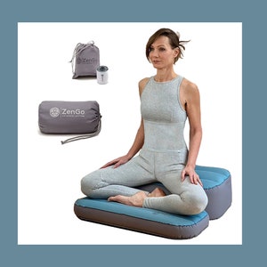Modern Comfort Inflatable Meditation Cushion Set and Yoga Bolsters by ZenGo™ ⎟Indoor and Outdoor Use⎟Perfect Gift
