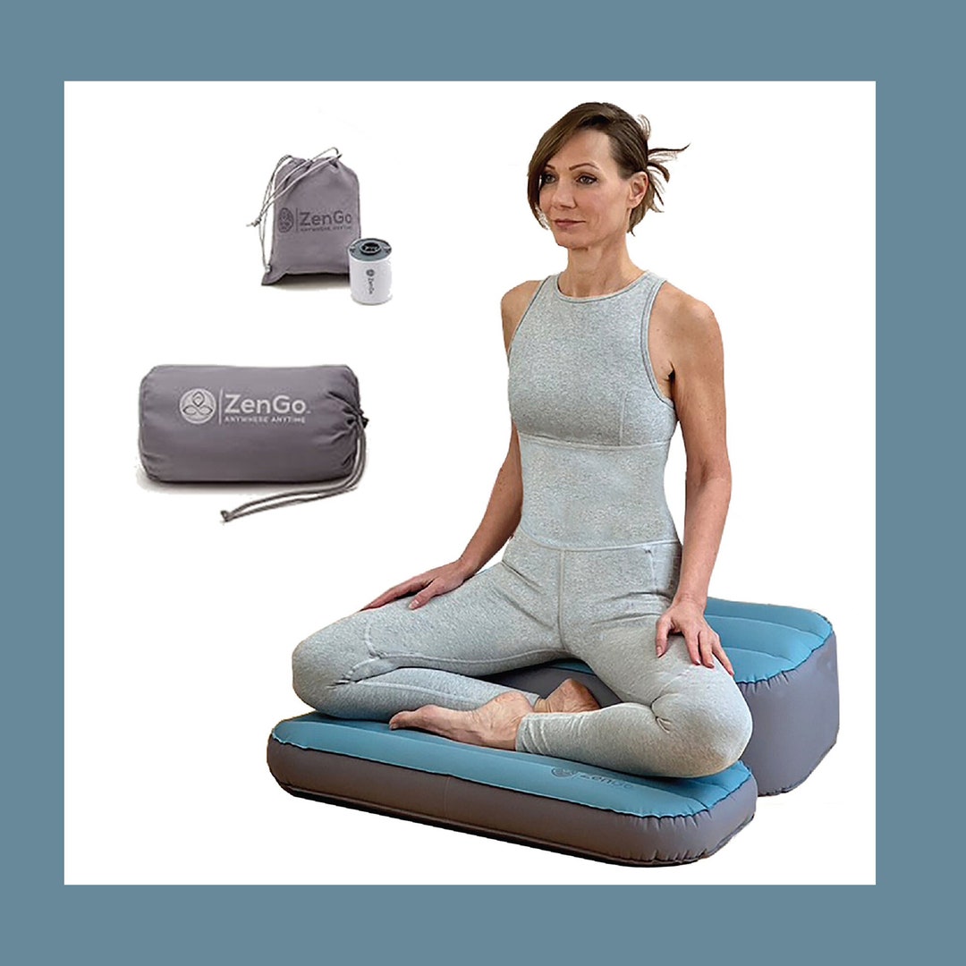Modern Comfort Inflatable Meditation Cushion Set and Yoga Bolsters by