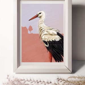 Map Bird Stork, Postcard, Greeting Card A6 image 3