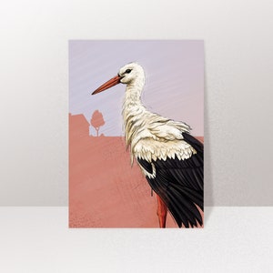 Map Bird Stork, Postcard, Greeting Card A6 image 2