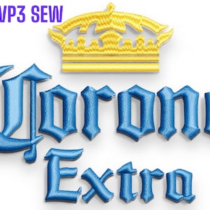 May include: Blue embroidered "Corona Extra" logo with a yellow embroidered crown above the text.