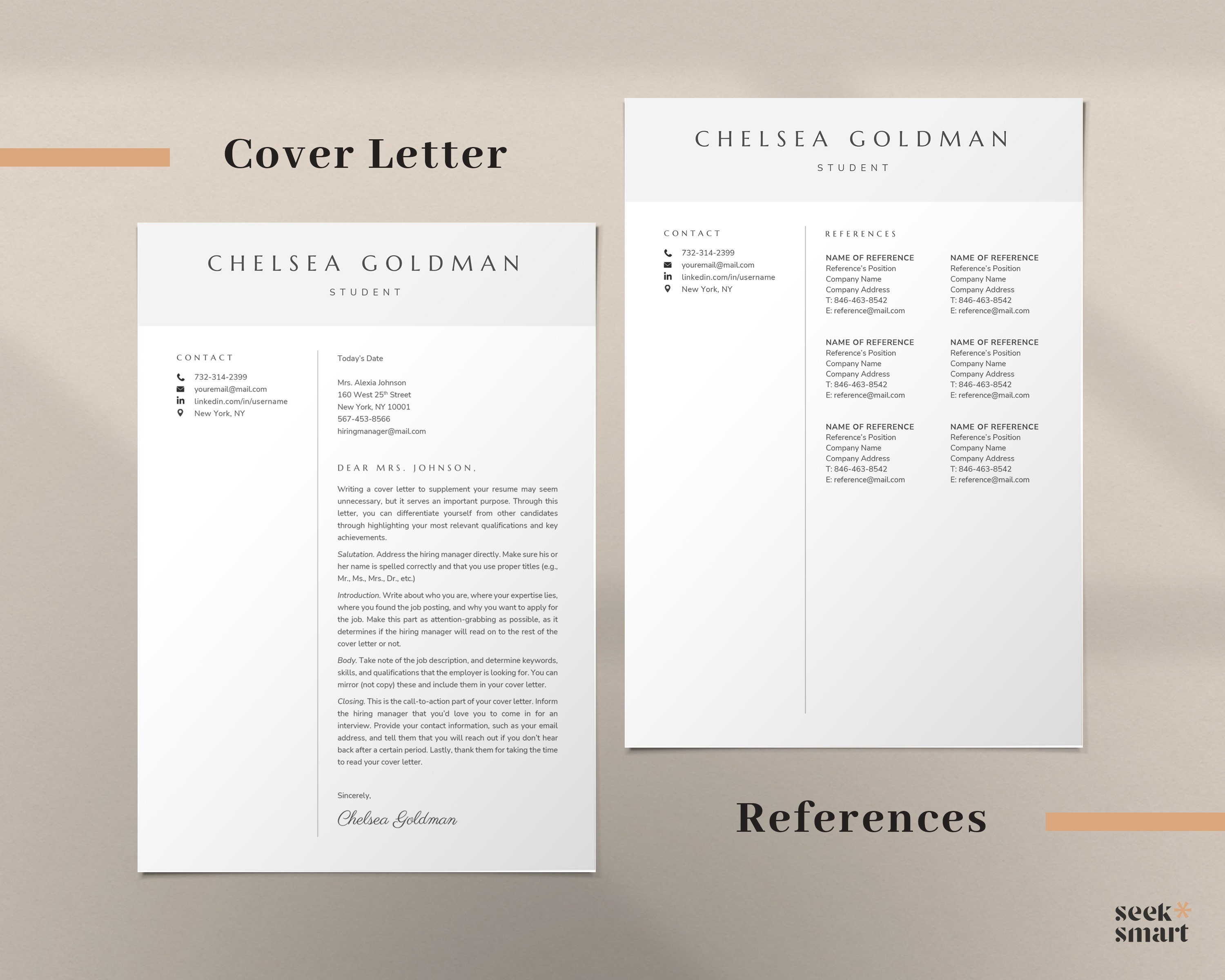 Student Resume Template Google Docs for Internship No - Etsy