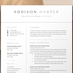 Executive Resume Template Minimalist CV Template Minimal | Apple Pages Resume Google Docs, Resume Template Word, Clean Resume CV Template