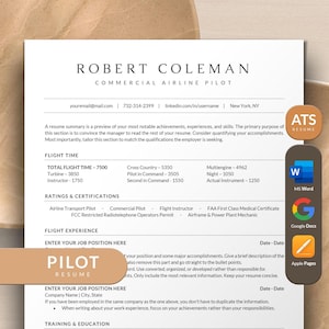 Sjabloon piloot cv, stewardess cv, cv-sjabloon piloot | CV-sjabloon voor ATS-vriendelijke marinepiloot, pilootafstuderen, vrouwelijke piloot