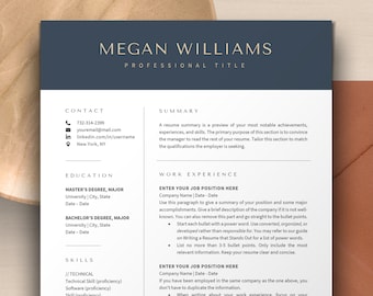 Resume Template Apple Pages & Word 1 Page, 2 Page, and 3 Page | Modern Professional Resume CV Template for Executive, CEO, Sales, HR Manager