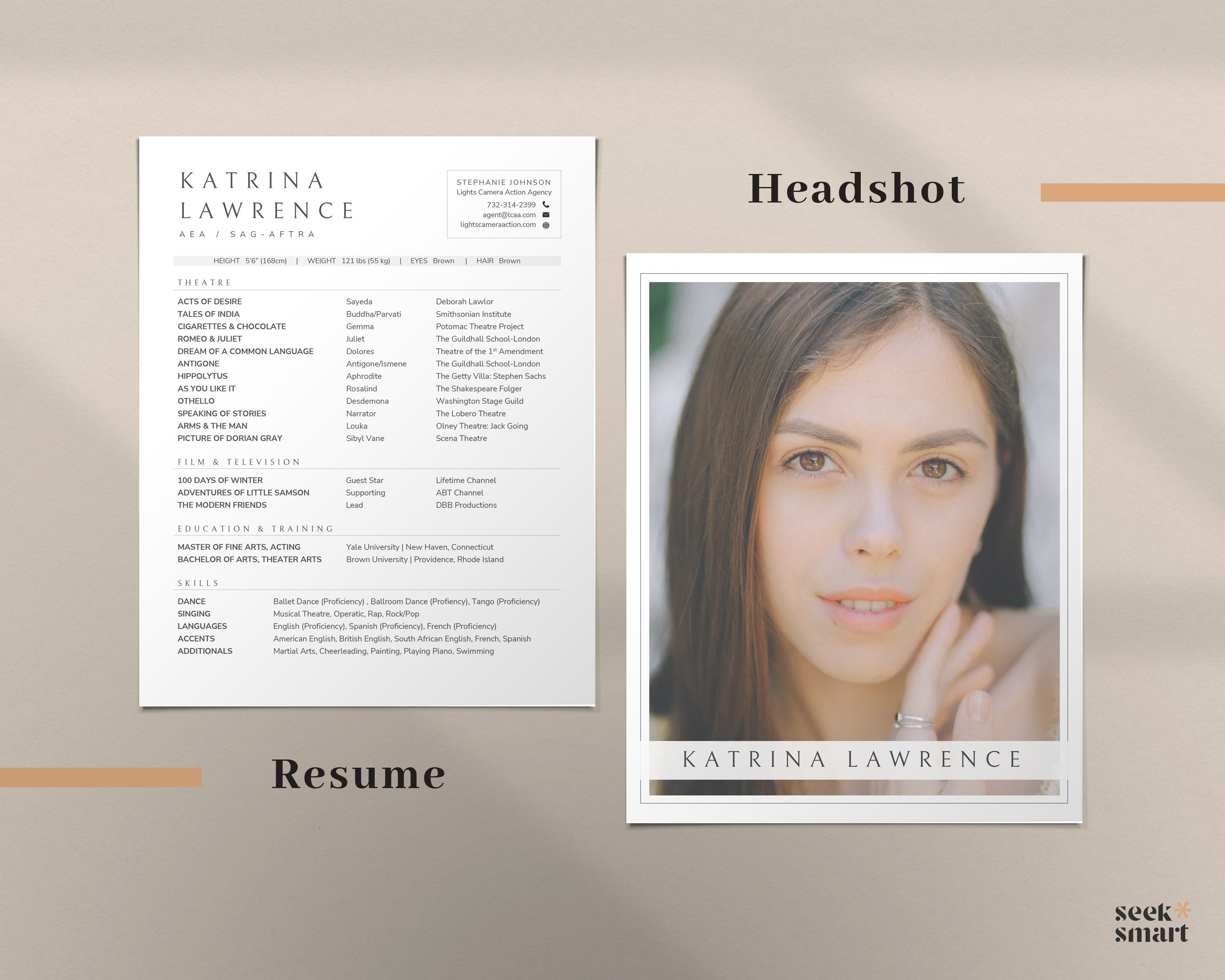 Theatre Resume Template With Headshot - Il Fullxfull.3512236577 9a6b 
