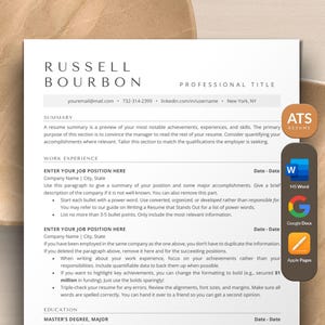 ATS Professional Resume Template Google Docs, Resume for Men with 1 to 3 page Template for Executives, HR Managers, Finance, and Sales