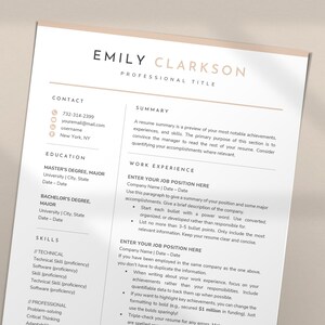 May include: A resume template with a modern design. The template includes sections for contact information, education, skills, work experience, and a summary. The template is designed to help job seekers create a professional and effective resume.