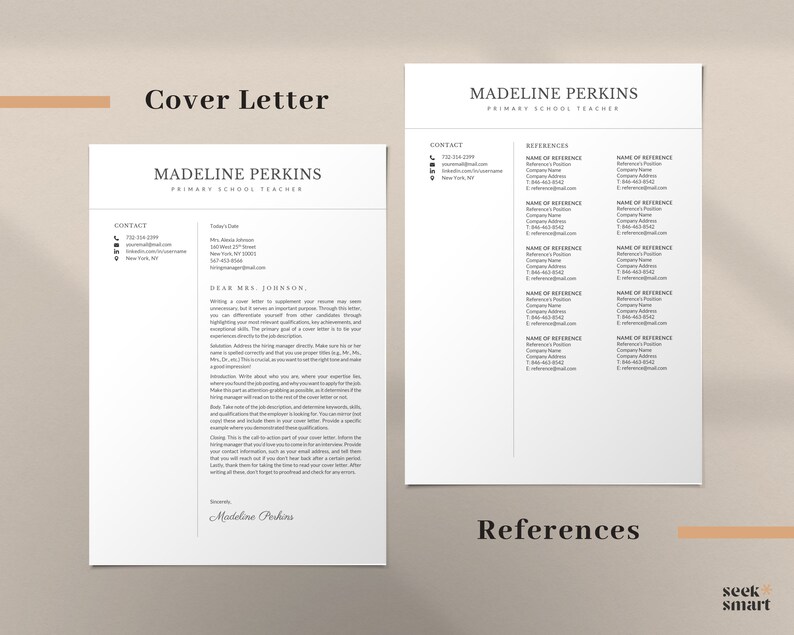 Teacher Resume Template Word, Google Docs, Apple Pages | Academic Resume, Education Resume for Professors, Educators | Resumes for Teachers image 5