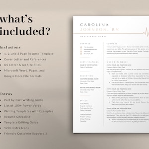 Nurse Resume Template Word, Resume Google Docs, Apple Pages Resume | Nursing Resume, LPN Resume, RN Resume, Medical Resume, CV Template image 2