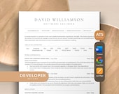 Software Engineer Resume, Software Developer Resume, ATS Friendly Technology Resume Template, Web Developer Resume, Internship Resume