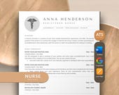 Nurse Resume Template Word, Google Docs, Apple Pages | Nurse Resume ATS New Grad Student, Nursing RN Resume, Medical Resume ATS Friendly