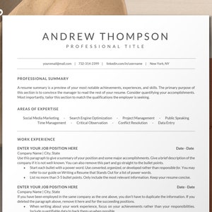 ATS Resume Google Docs, ATS Friendly Resume Template Word, Apple Pages | Resume Template Minimalist, CV Template Clean Lebenslauf Vorlage