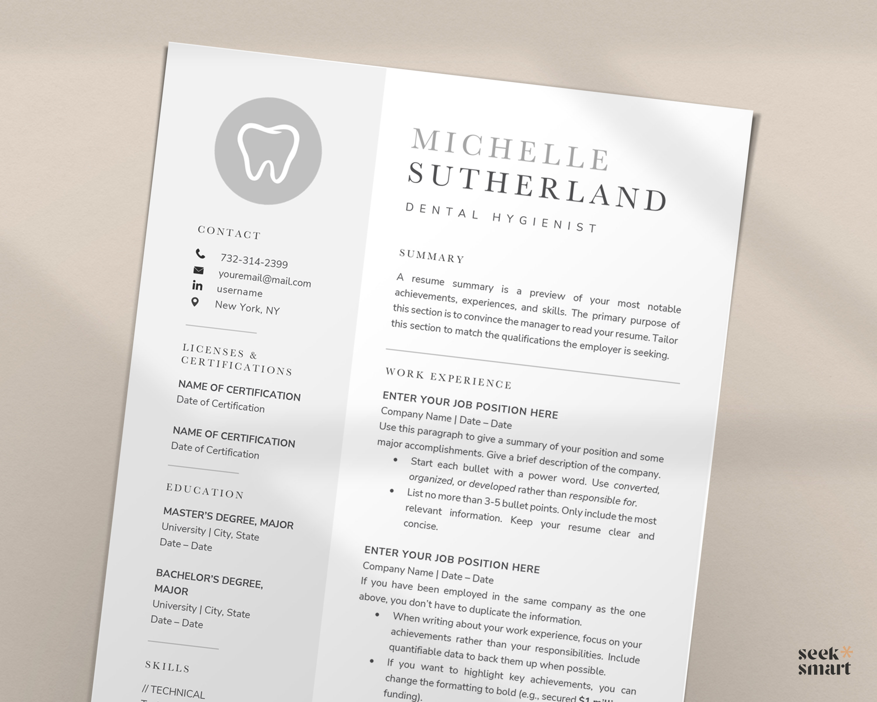 Dental Resume Template for Dental - Il Fullxfull.3721583198 8cat 